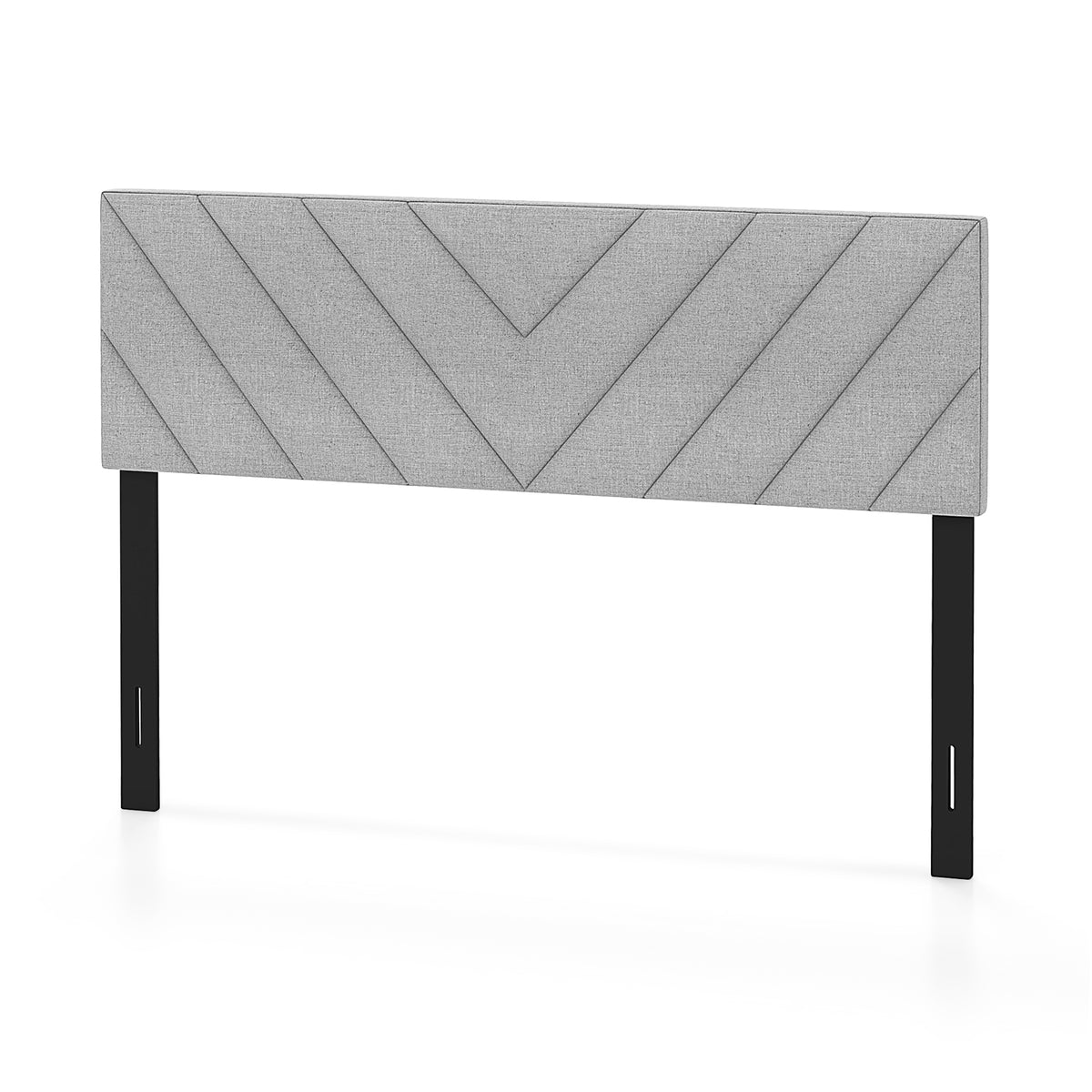 Linen Upholstered Headboard for Full & Queen Beds - Style C, Gray