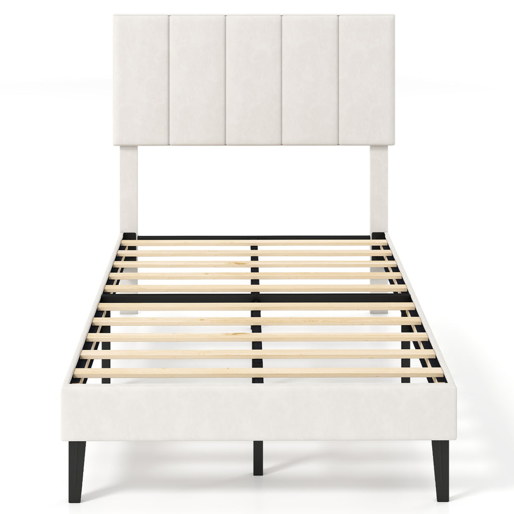 Twin Size Velvet Upholstered Platform Bed Frame