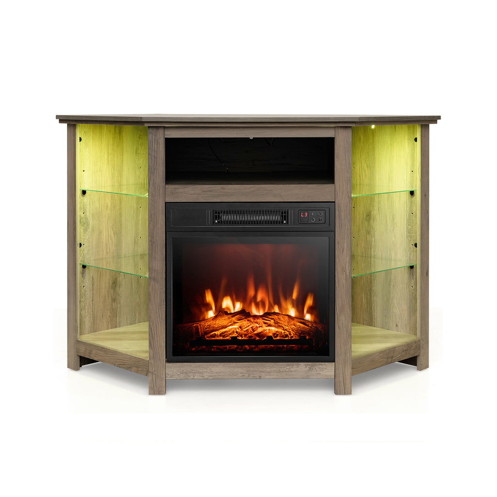 58" Fireplace TV Stand with Adjustable Shelves for 65" TV - White