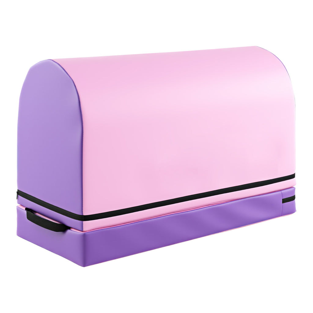 Kids Gymnastics Vaulting Box with Detachable Mat & Handle - Purple