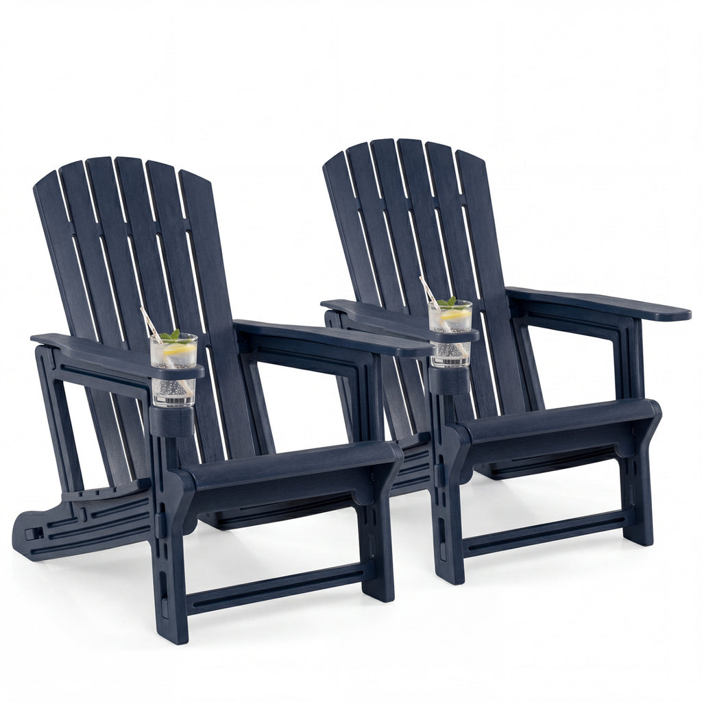 Weather Resistant HDPE Folding Adirondack Chair with High Backrest