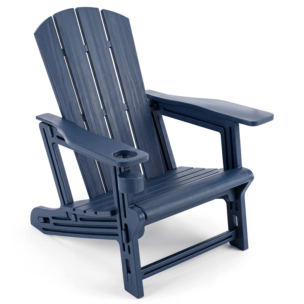 HDPE Adirondack Chairs with Realistic Wood Grain for Backyard Lawn