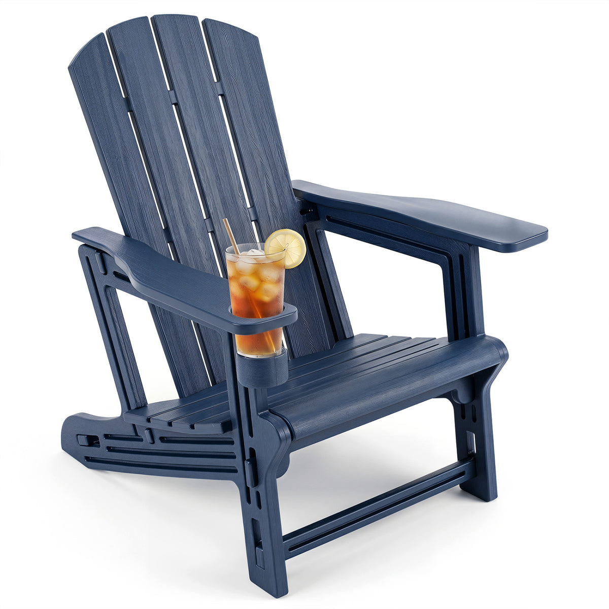 HDPE Adirondack Chairs with Realistic Wood Grain for Backyard Lawn