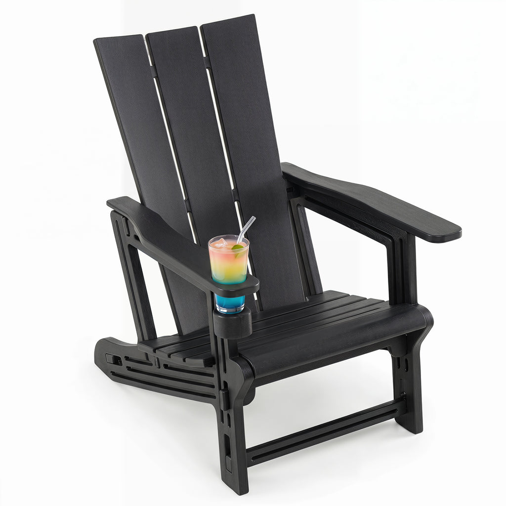 HDPE Outdoor Adirondack Chairs with Cup Holder