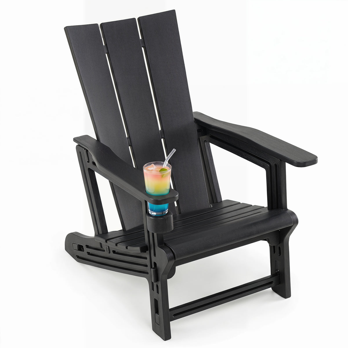 HDPE Outdoor Adirondack Chairs with Cup Holder