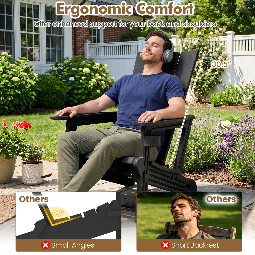 HDPE Outdoor Adirondack Chairs with Cup Holder