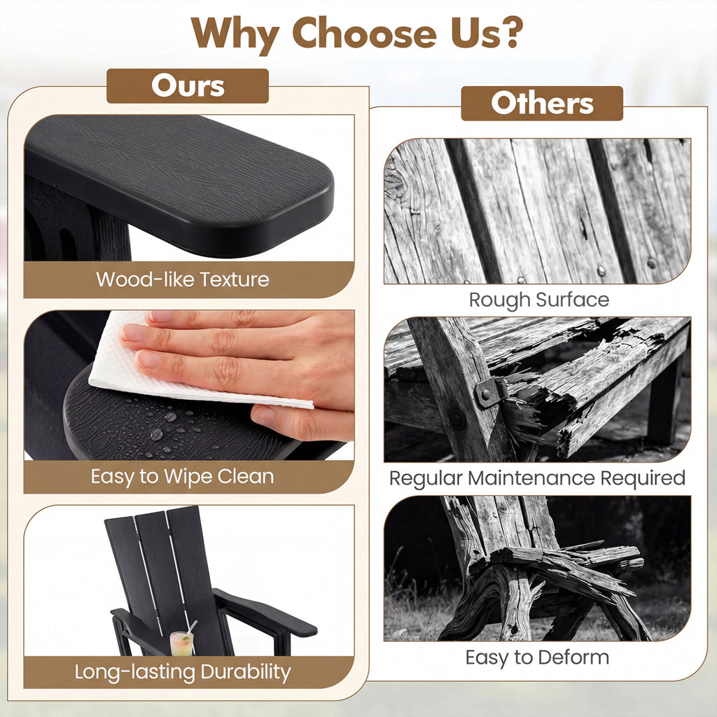 HDPE Outdoor Adirondack Chairs with Cup Holder