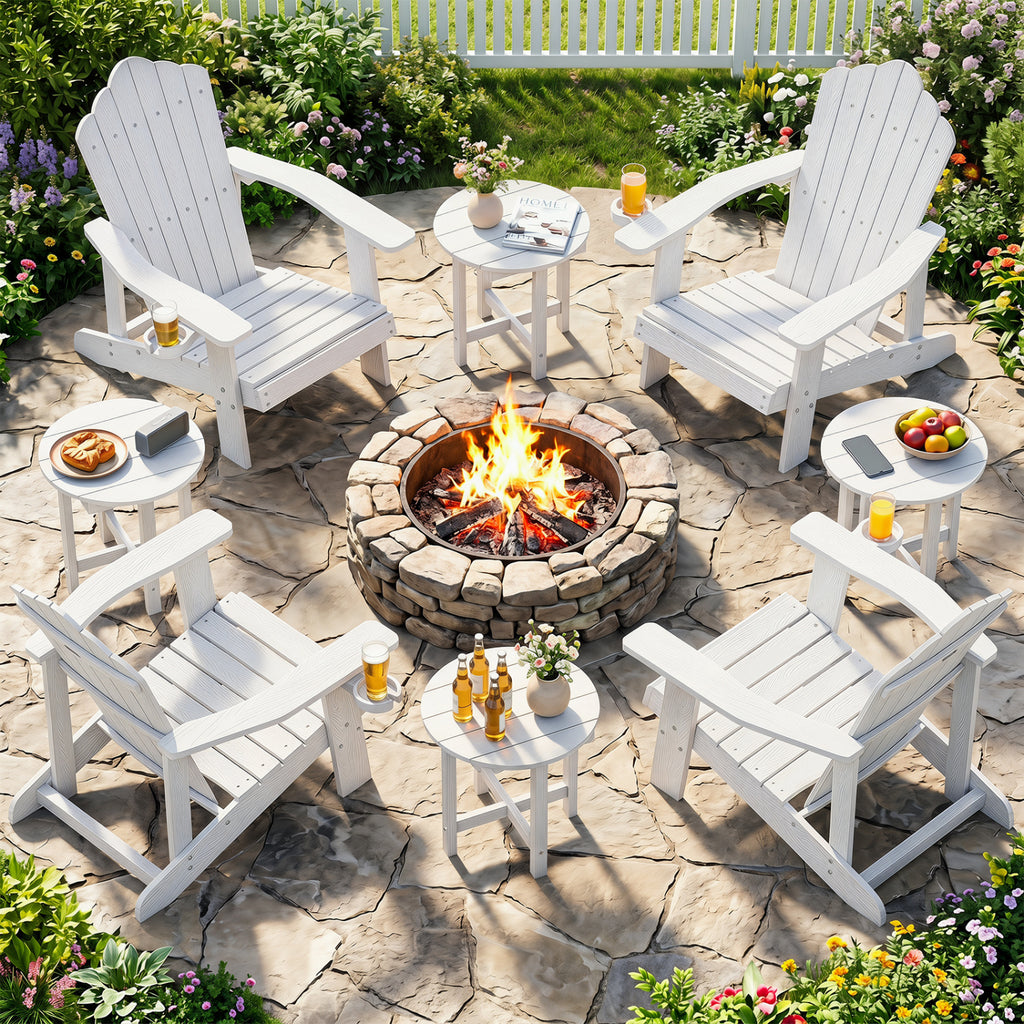 HIPS Adirondack Side Table with Weather-Resistant and Waterproof Top