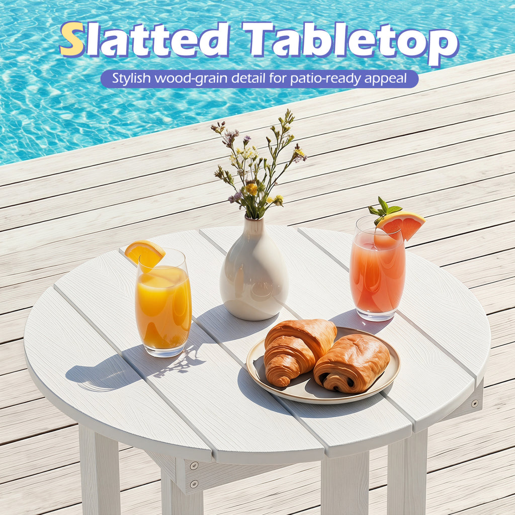 HIPS Adirondack Side Table with Weather-Resistant and Waterproof Top