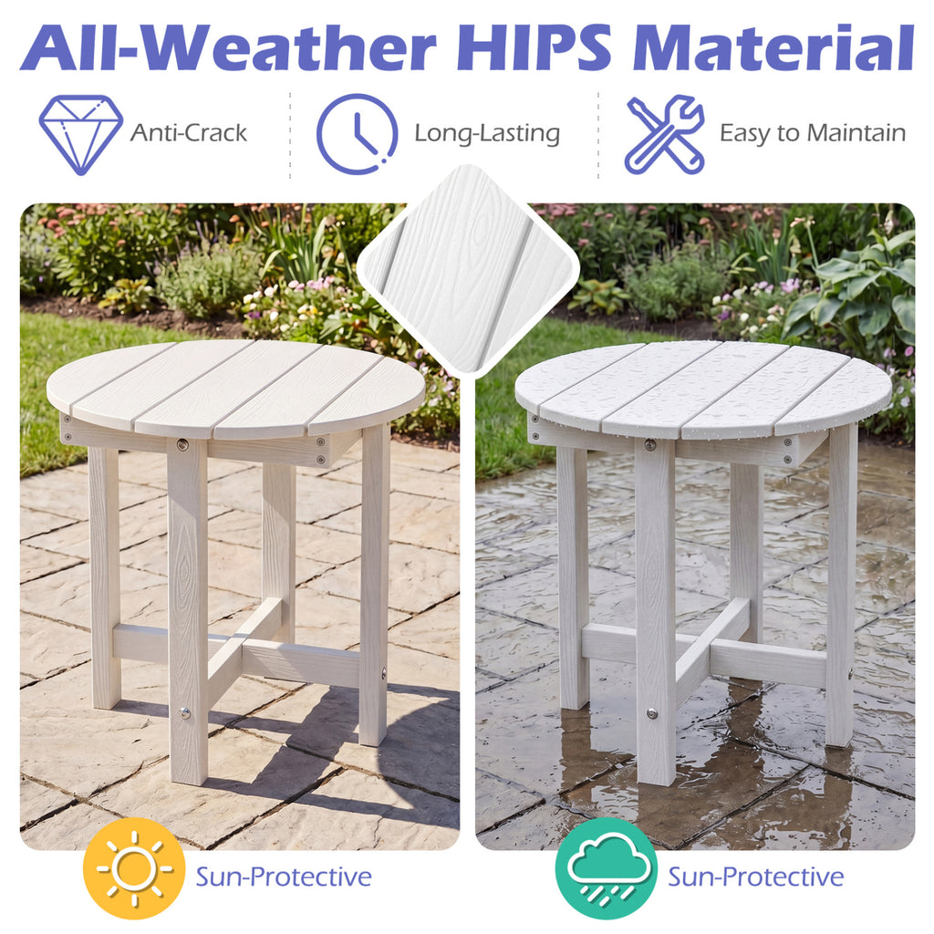 HIPS Adirondack Side Table with Weather-Resistant and Waterproof Top