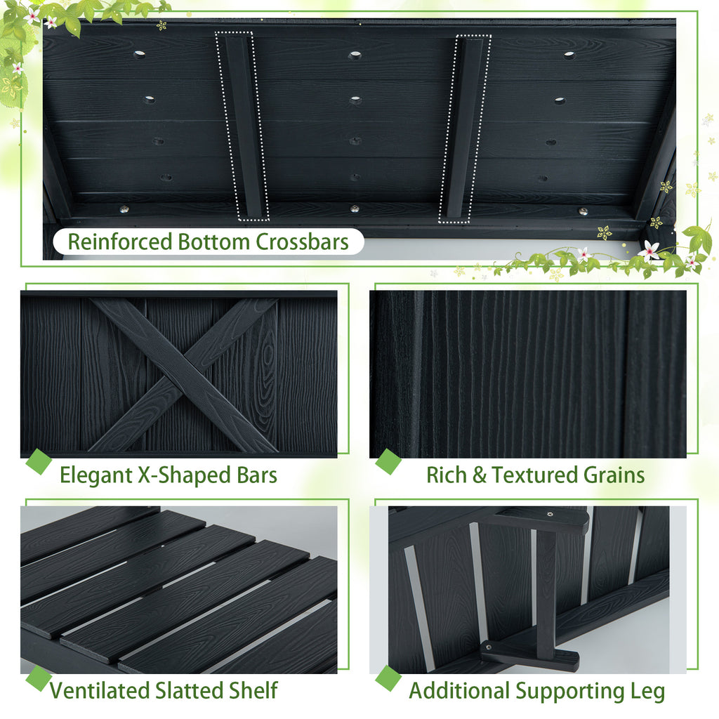 HIPS Raised Garden Bed Planter Box - 34 x 18 x 29 Inch, Black
