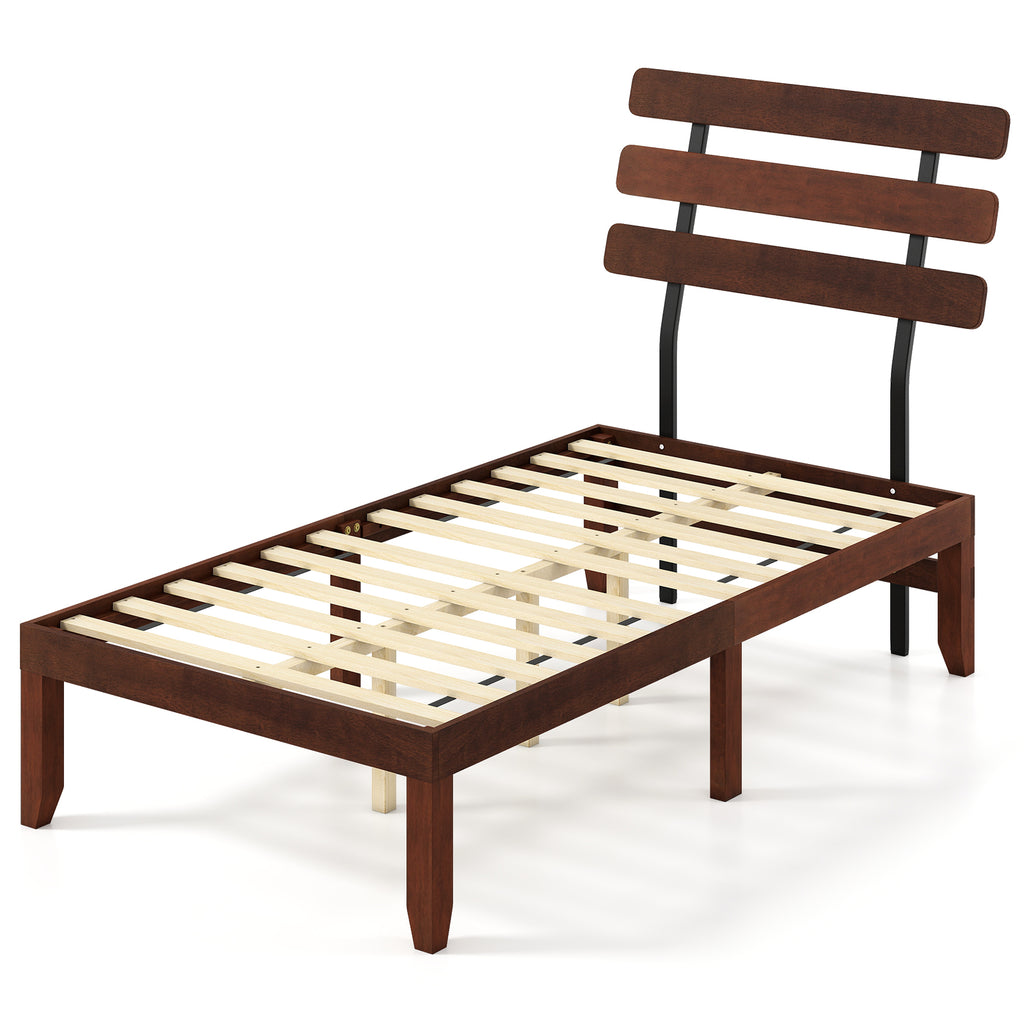 Queen Size Upholstered Bed Frame with Tufted Headboard