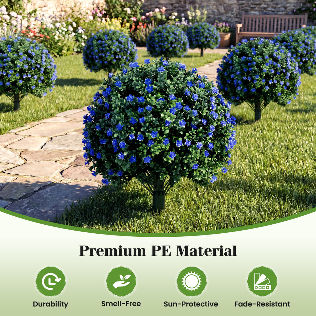 Artificial Camellia Boxwood Topiary Ball Trees - 27.5 Inch Faux Outdoor Plants - Variation of THIS listing