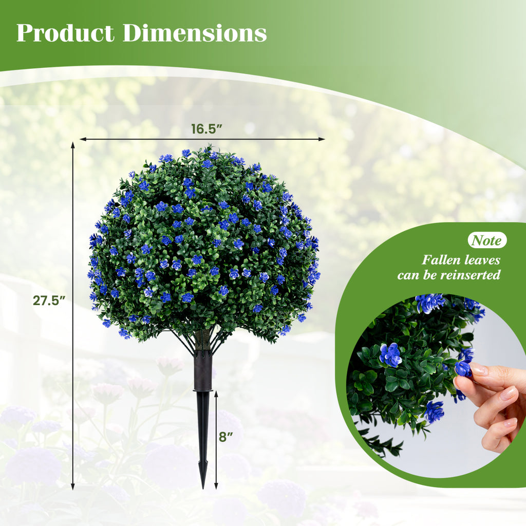 Artificial Camellia Boxwood Topiary Ball Trees - 27.5 Inch Faux Outdoor Plants - Variation of THIS listing