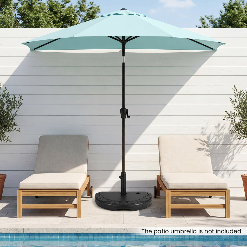 Half Round Patio Umbrella Base 44 lbs Water and Sand Fillable