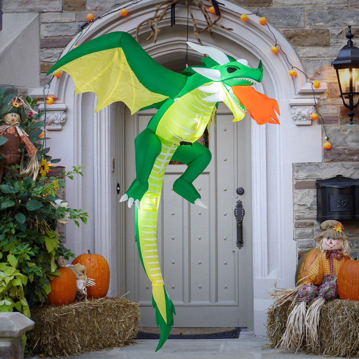 5 Feet Hanging Inflatable Dragon Decoration for Halloween Yard & Porch