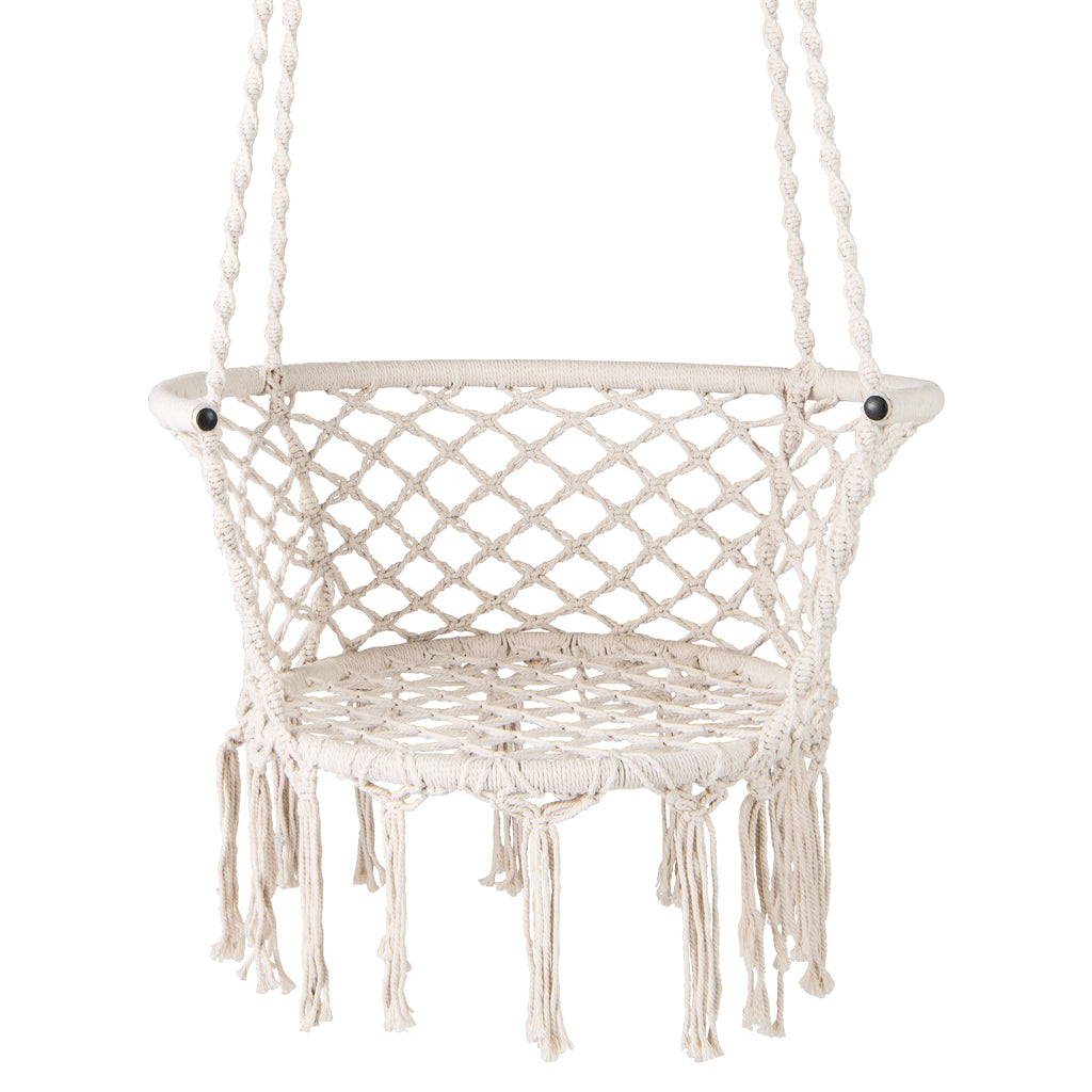Macrame Hammock Chair Swing - Beige