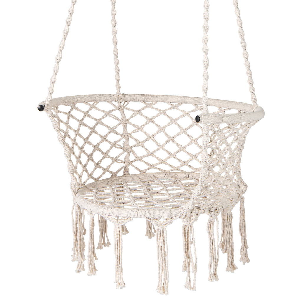 Macrame Hammock Chair Swing - Beige