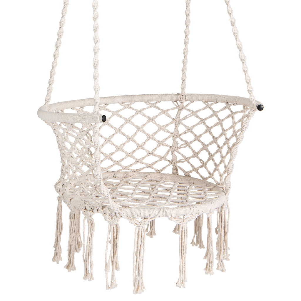 Macrame Hammock Chair Swing - Beige