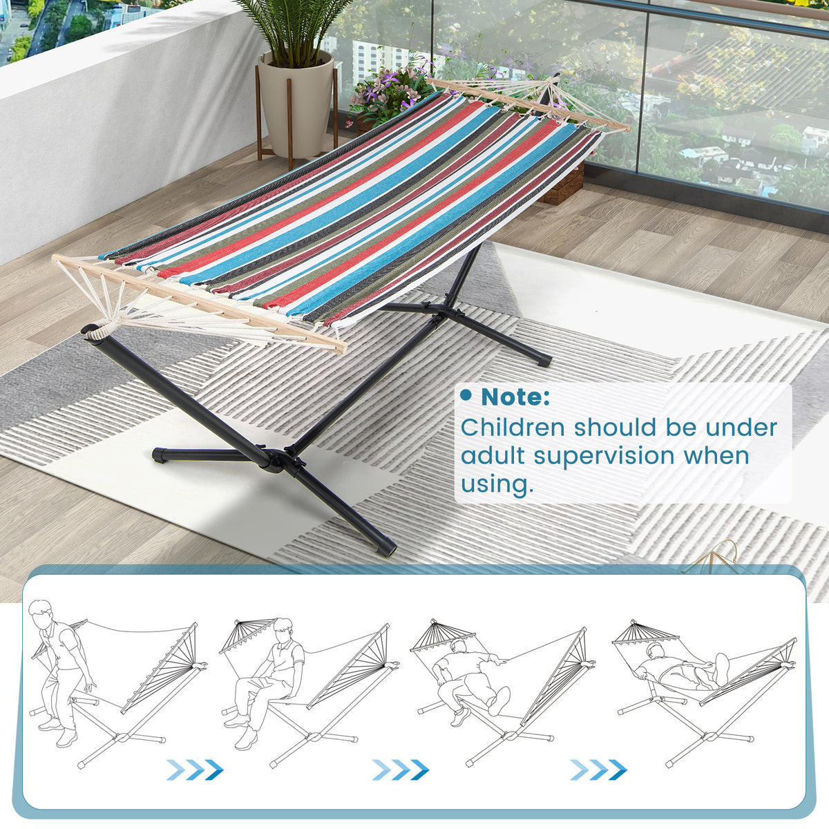 Hammock with Stand and Carrying Case - Multicolor