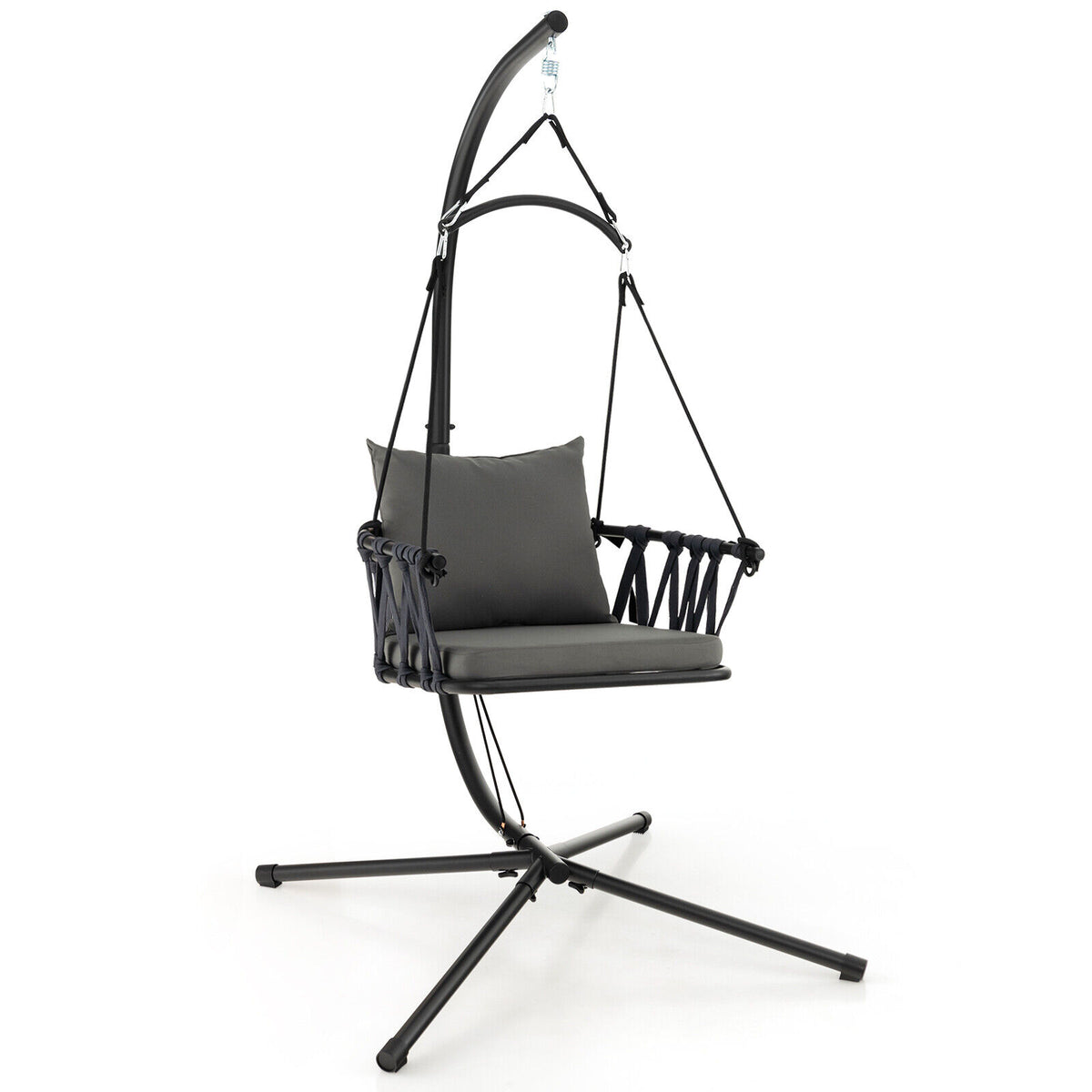 Hanging Swing Chair with Stand - Style 2, Gray