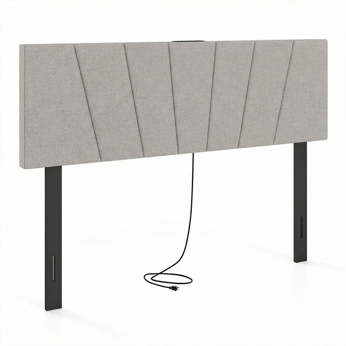 Upholstered Headboard for Queen and Full Size Bed – Gray