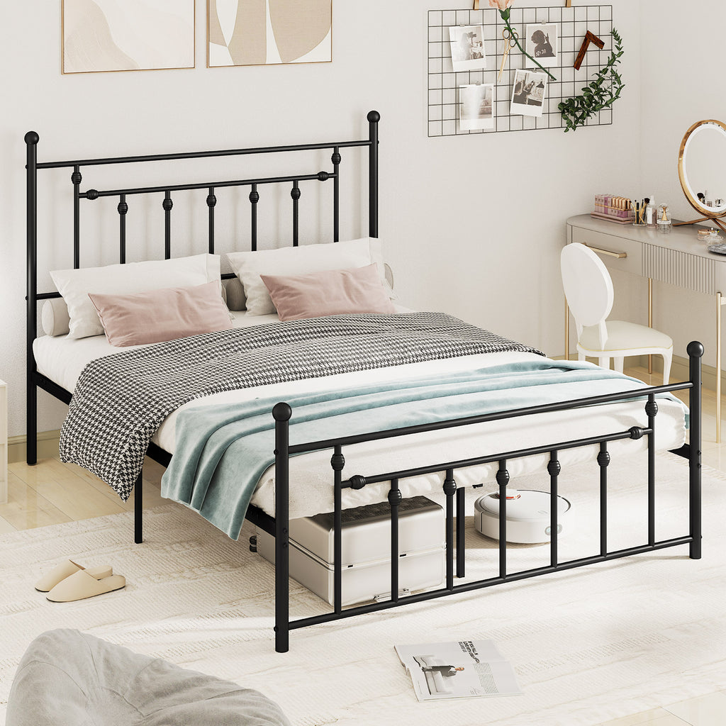 Twin Size Metal Bed Frame with Headboard - Right Angle