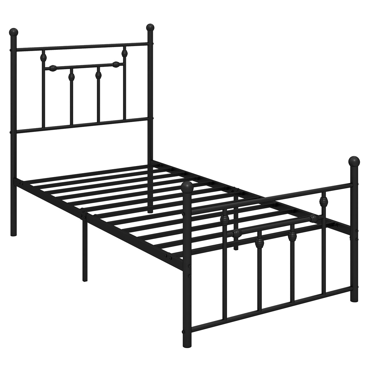 Twin Size Metal Bed Frame with Headboard - Right Angle