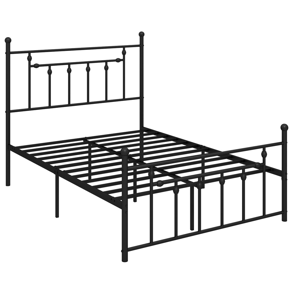 Platform Bed with High Headboard & Metal Slats - Arch, Queen