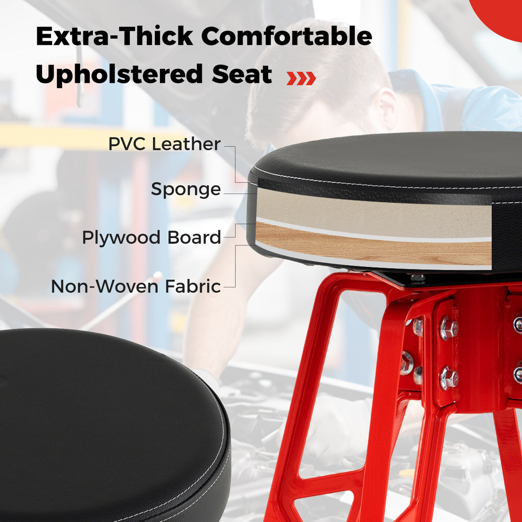 Heavy-Duty Aluminum Garage Bar Chair with 360° Swiveling Seat