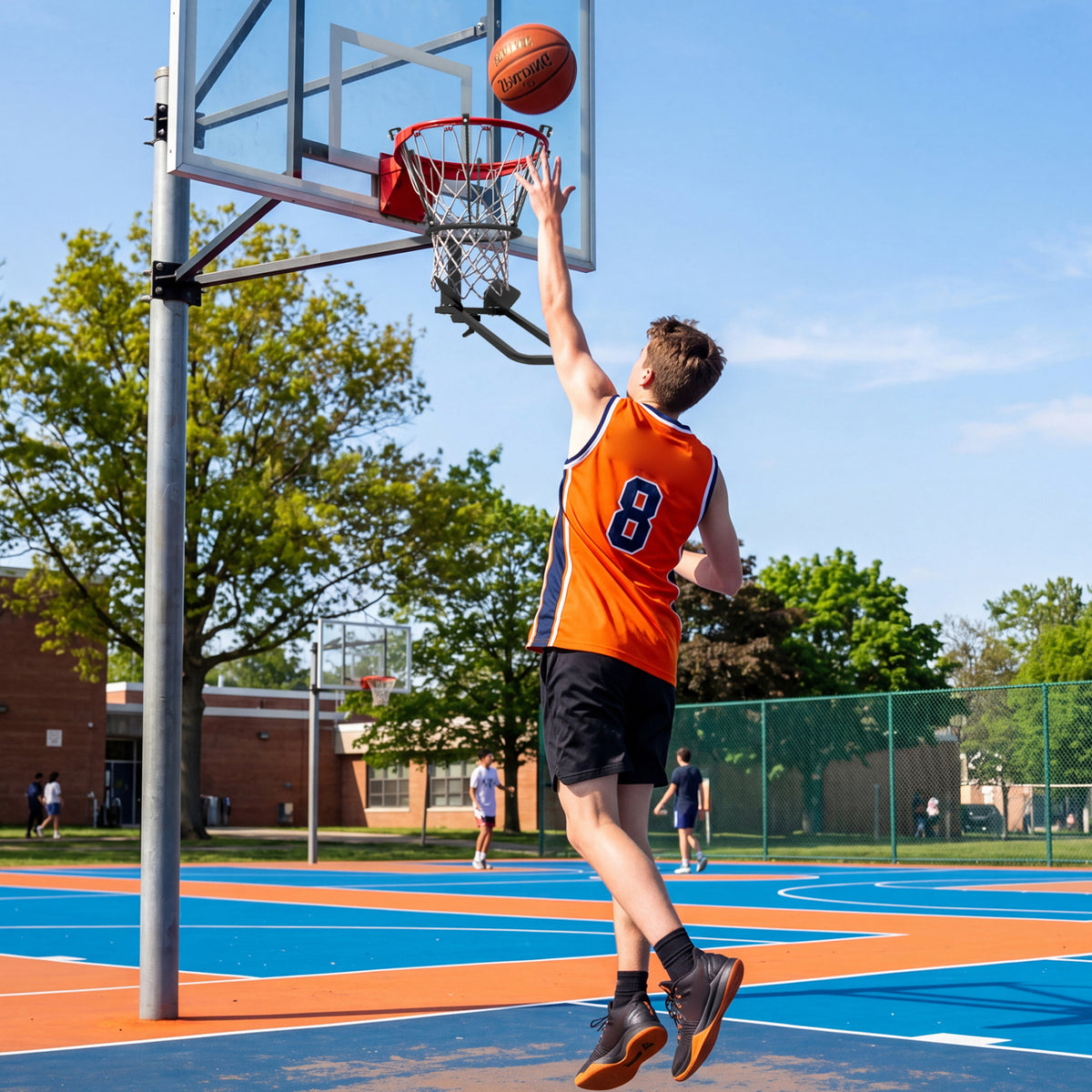 Heavy-Duty Basketball Return Attachment with 6 Hooks - Indoor Outdoor Training