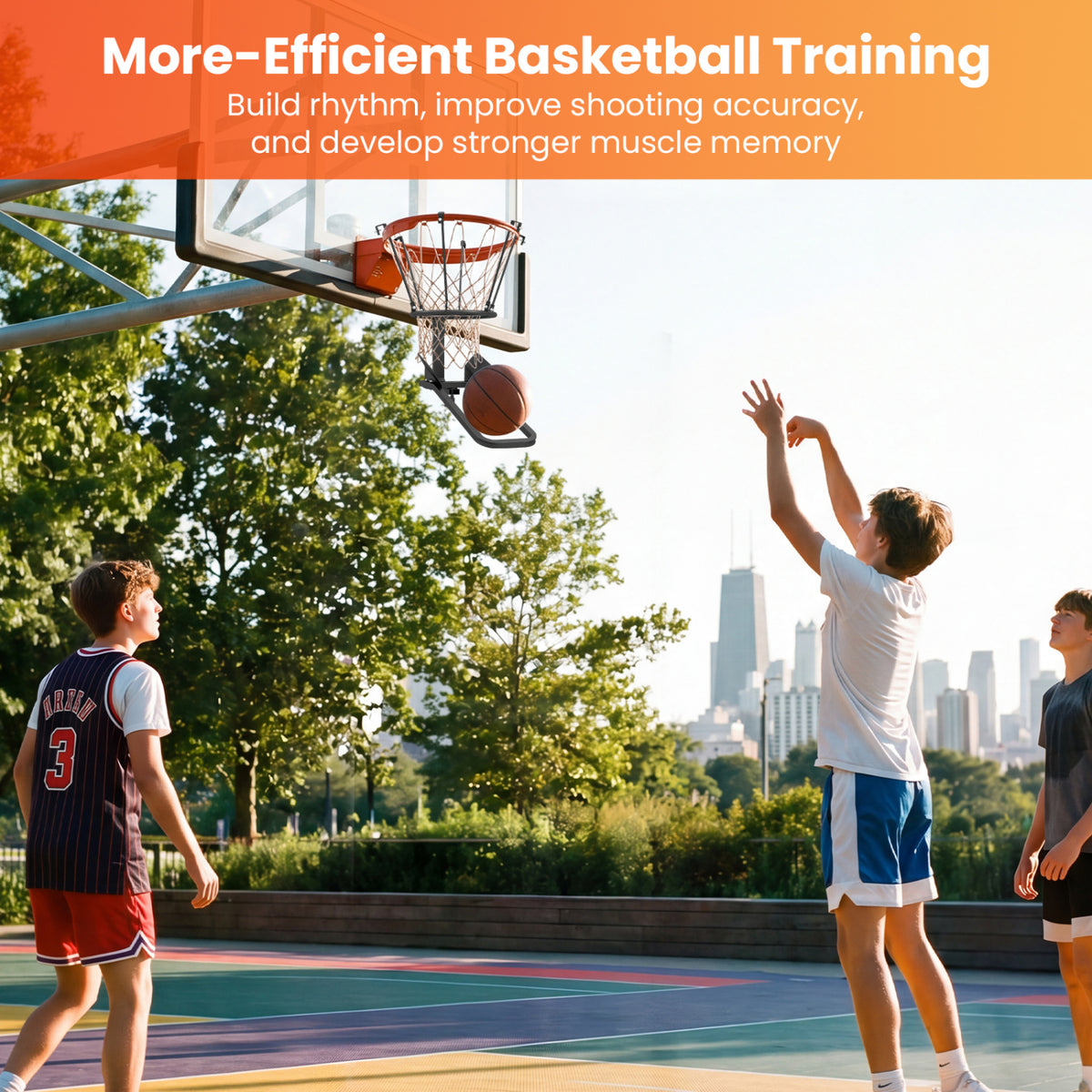 Heavy-Duty Basketball Return Attachment with 6 Hooks - Indoor Outdoor Training