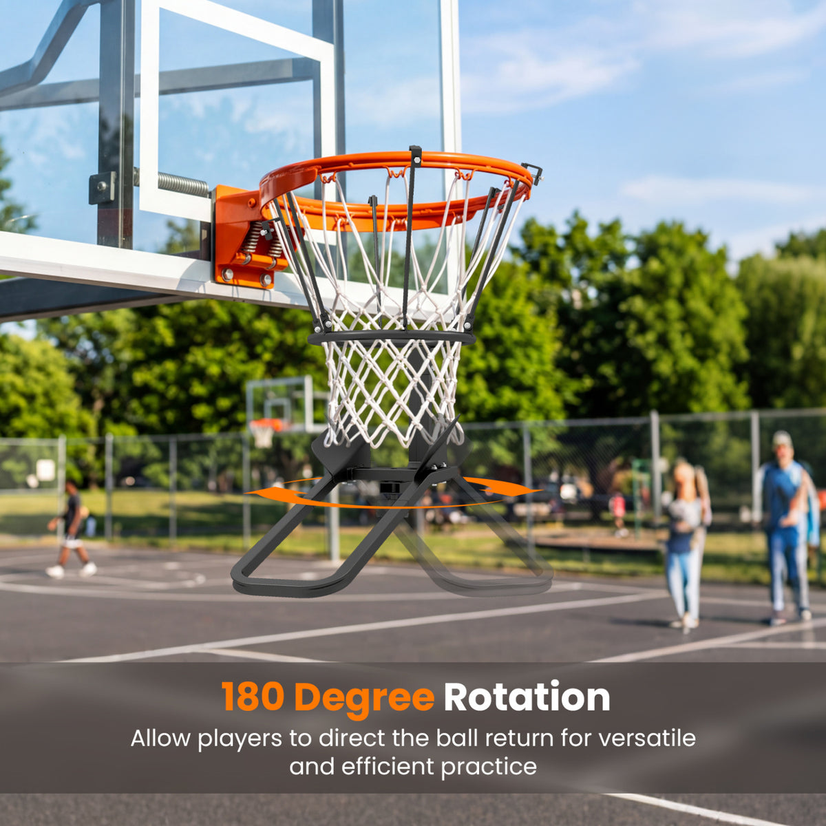 Heavy-Duty Basketball Return Attachment with 6 Hooks - Indoor Outdoor Training