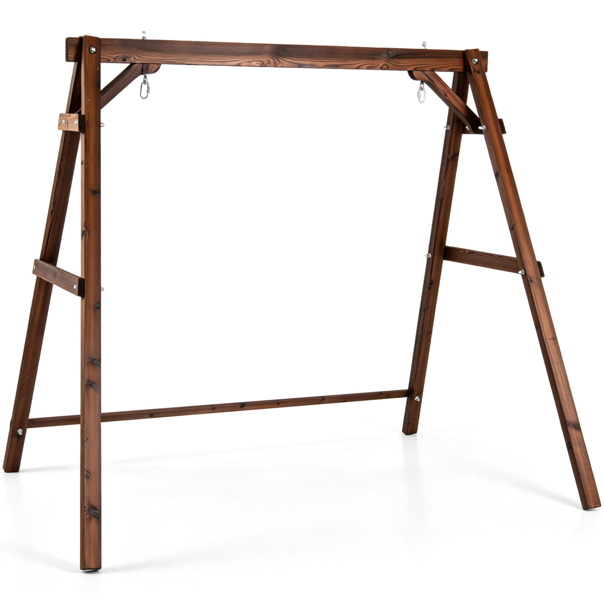 Outdoor Metal Swing Stand with 4 Support Bars and 2 Hanging Ways