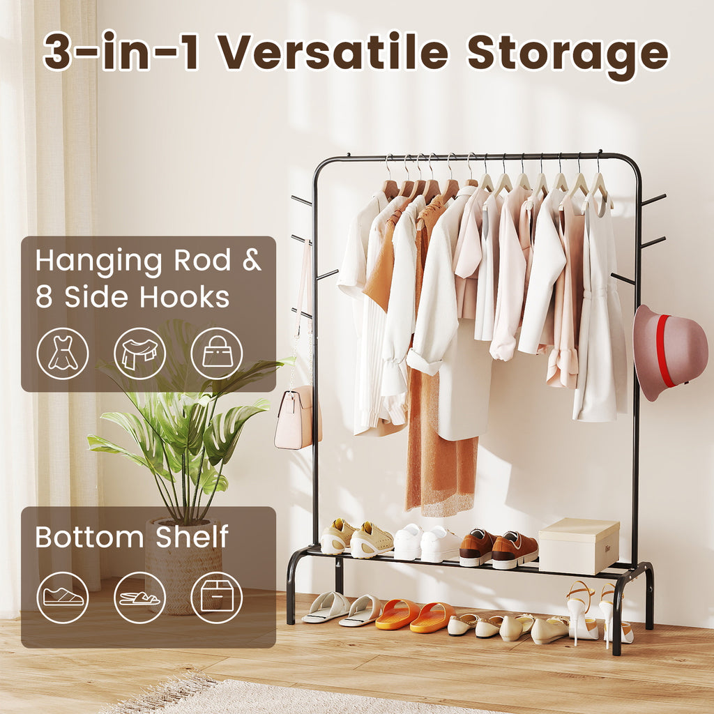 Heavy Duty Clothes Rack 50-Inch Metal Garment Rack - Black