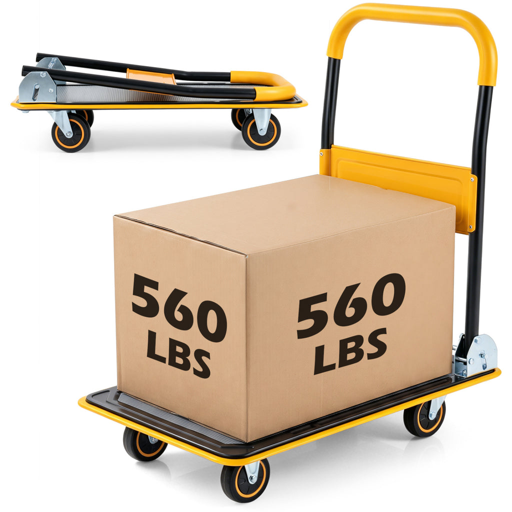 Heavy Duty Foldable Push Cart Dolly with 560 lbs Weight Capacity