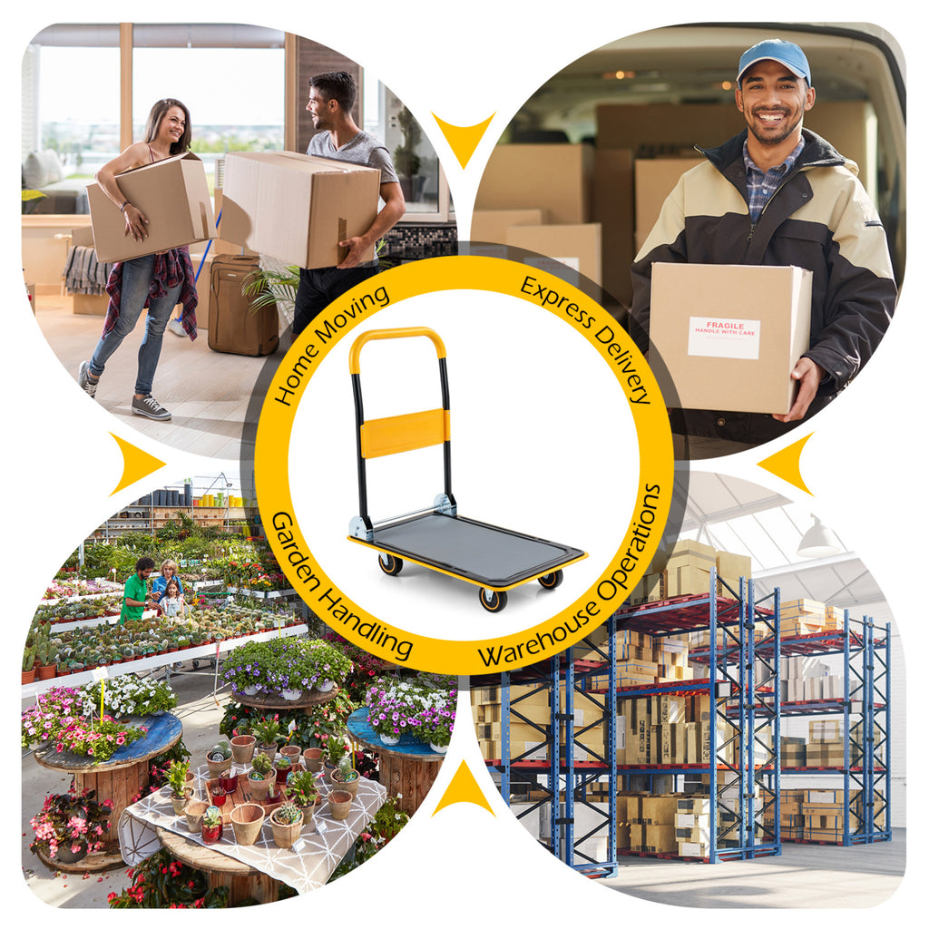 Heavy Duty Foldable Push Cart Dolly with 560 lbs Weight Capacity