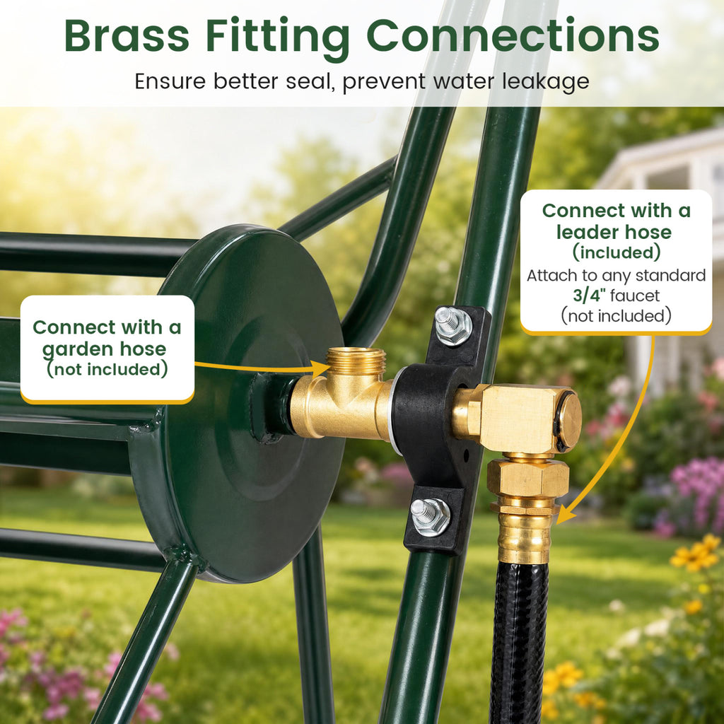 Heavy Duty Garden Hose Reel Cart Holds up to 300 FT of 5/8"