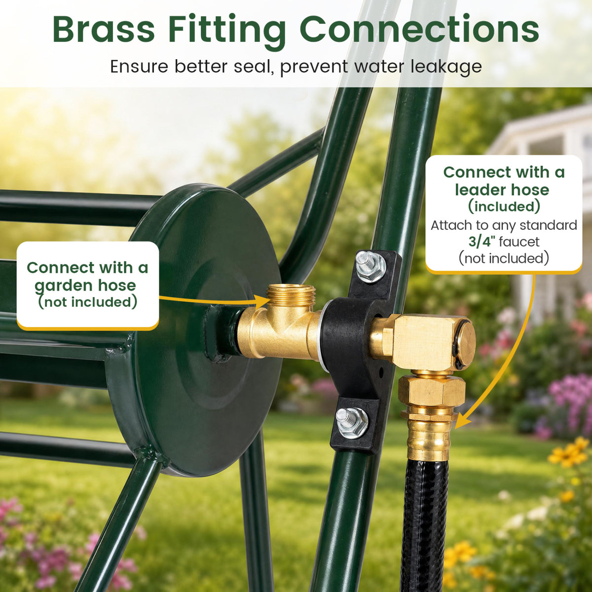 Heavy Duty Garden Hose Reel Cart Holds up to 300 FT of 5/8"