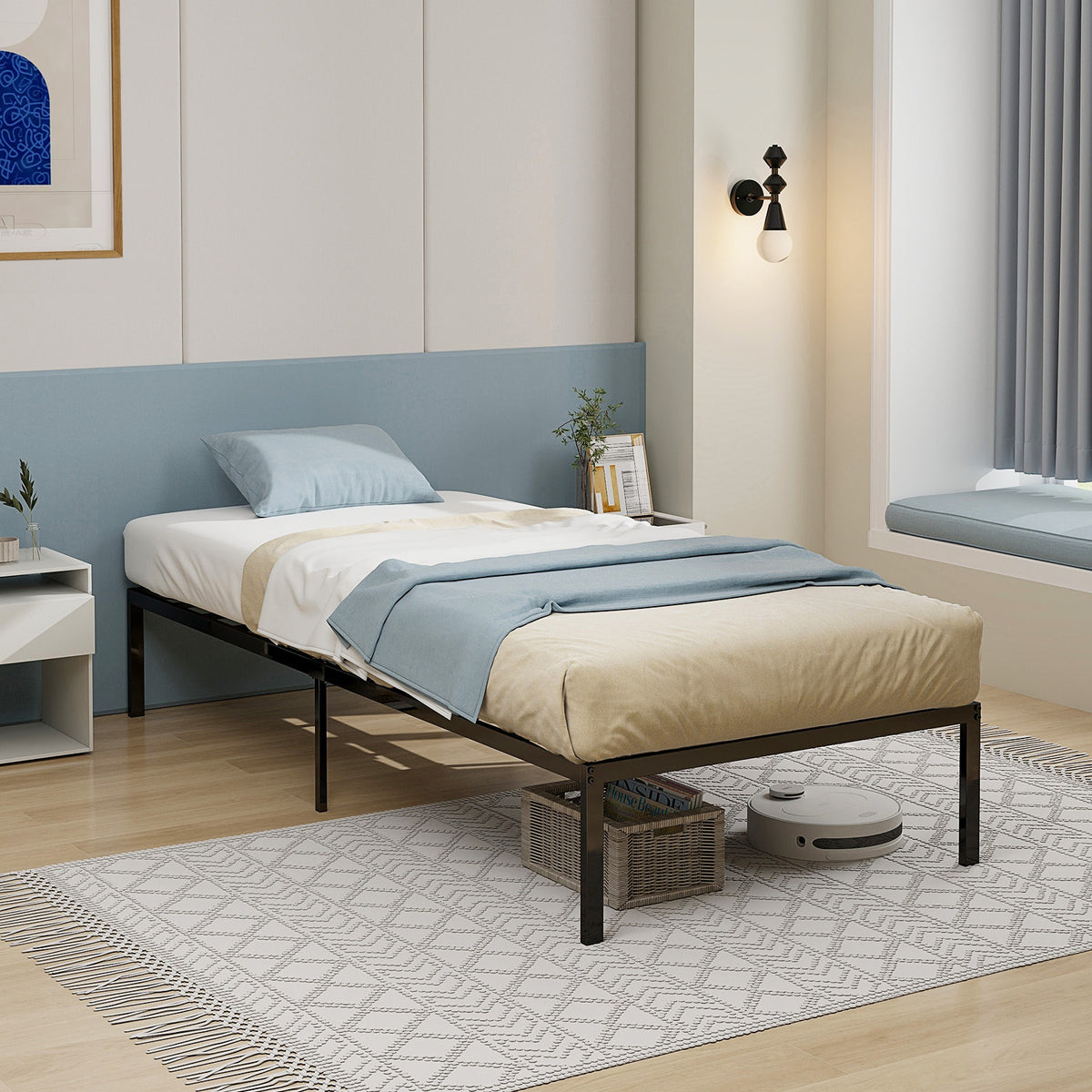 Heavy Duty Metal Platform Bed Frame – Twin Size