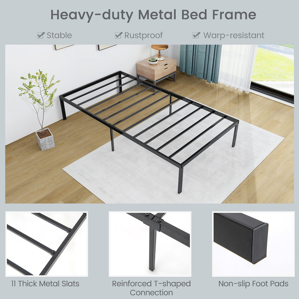 Heavy Duty Metal Platform Bed Frame – Twin Size