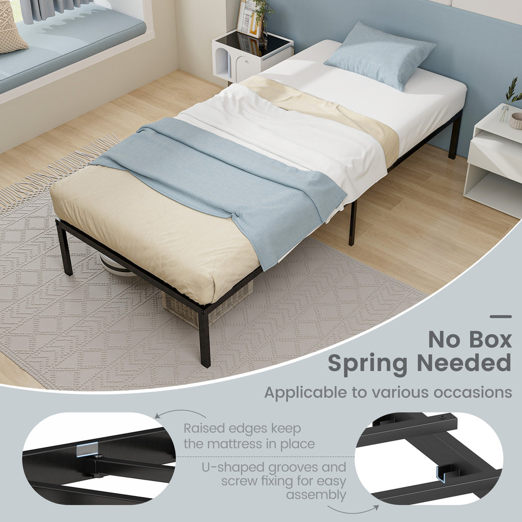 Heavy Duty Metal Platform Bed Frame – Twin Size