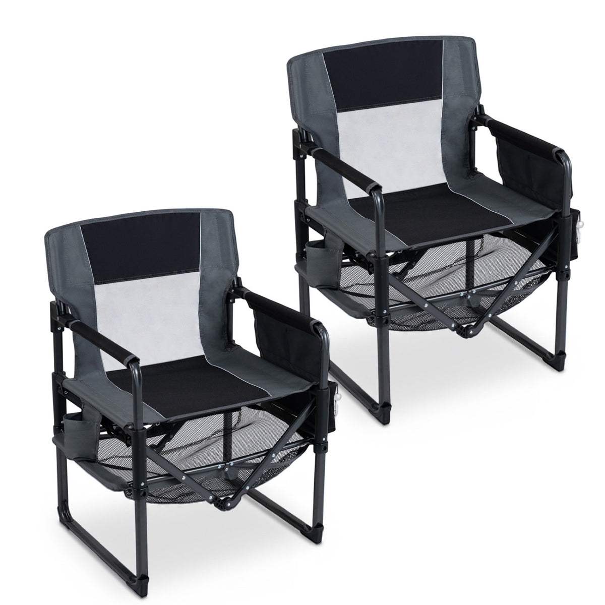 Set of 2 Heavy Duty Outdoor Camping Chair with Cup Holder
