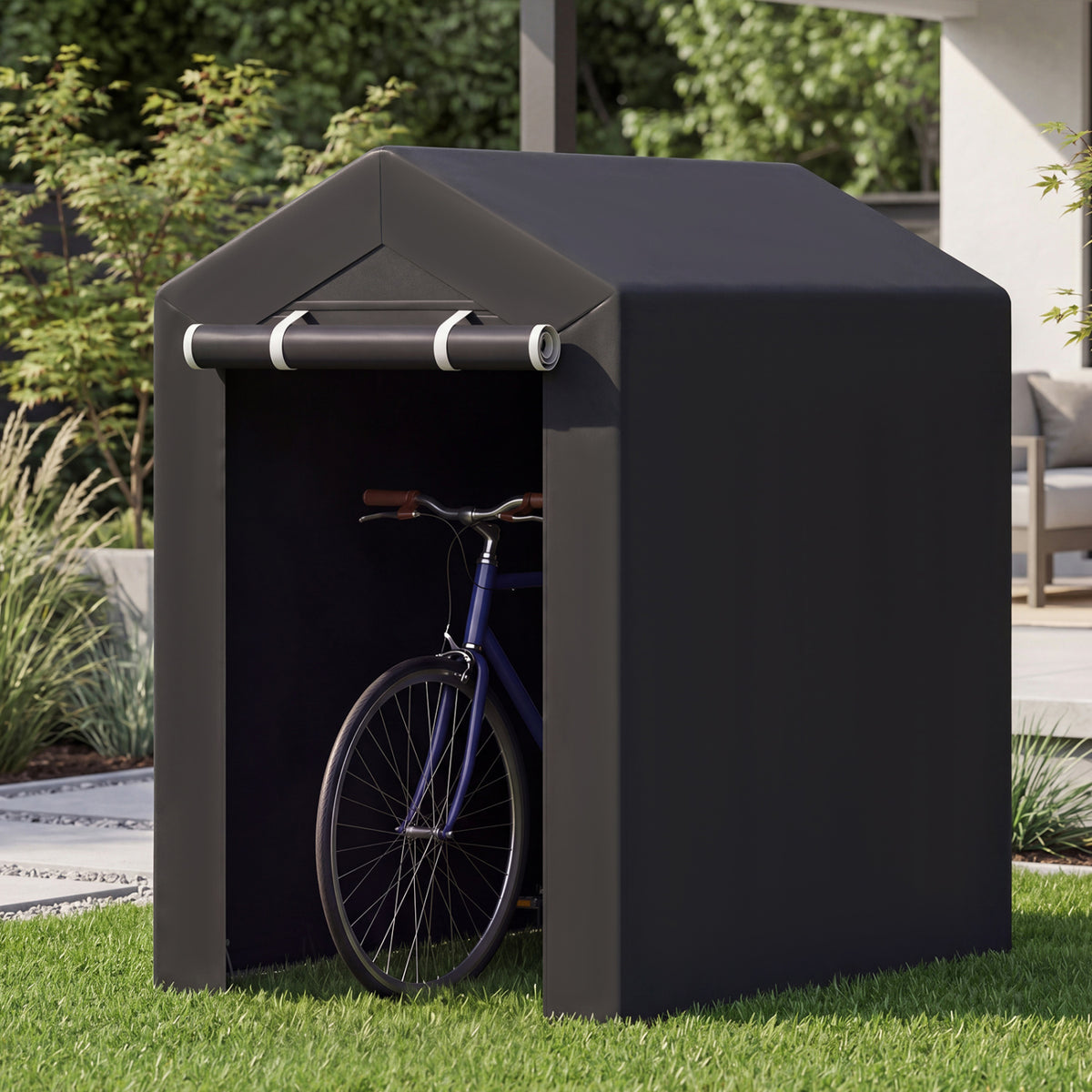 Heavy-Duty Portable Storage Shed with Roll-up Zipper Door