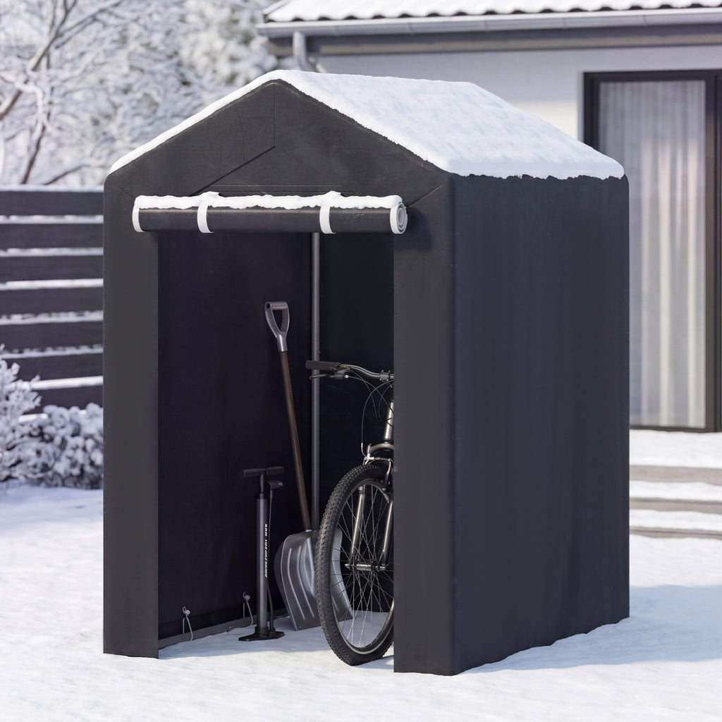 Heavy-Duty Portable Storage Shed with Roll-up Zipper Door
