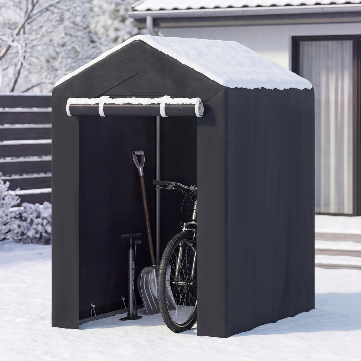 Heavy-Duty Portable Storage Shed with Roll-up Zipper Door
