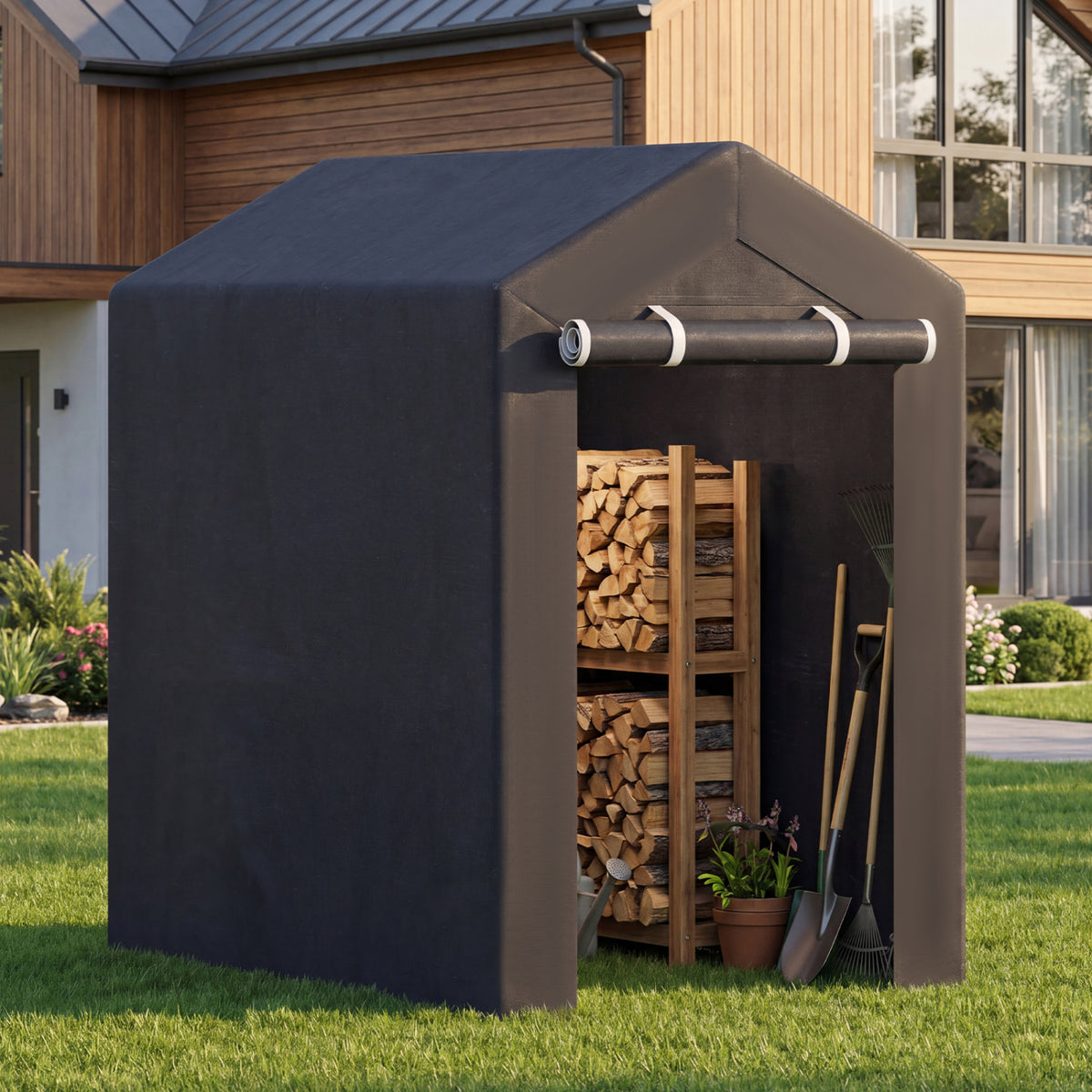 Heavy-Duty Portable Storage Shed with Roll-up Zipper Door