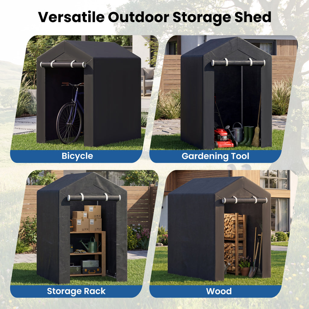 Heavy-Duty Portable Storage Shed with Roll-up Zipper Door