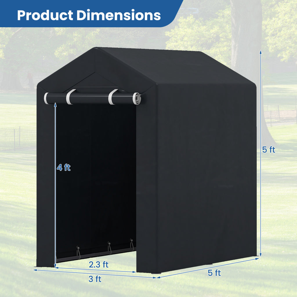 Heavy-Duty Portable Storage Shed with Roll-up Zipper Door