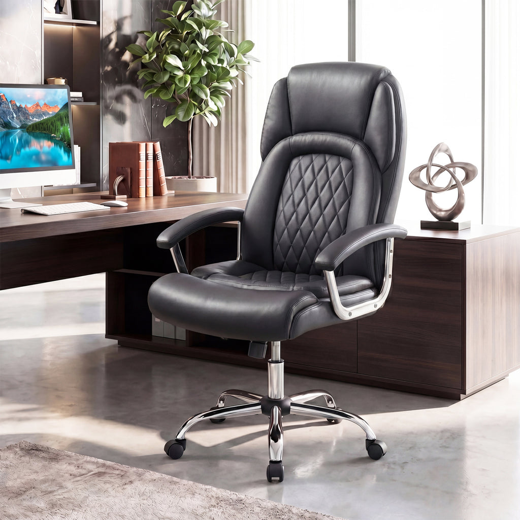 Height Adjustable Big and Tall Office Chair Computer Desk with Metal